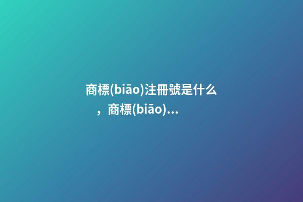 商標(biāo)注冊號是什么，商標(biāo)注冊號怎么查